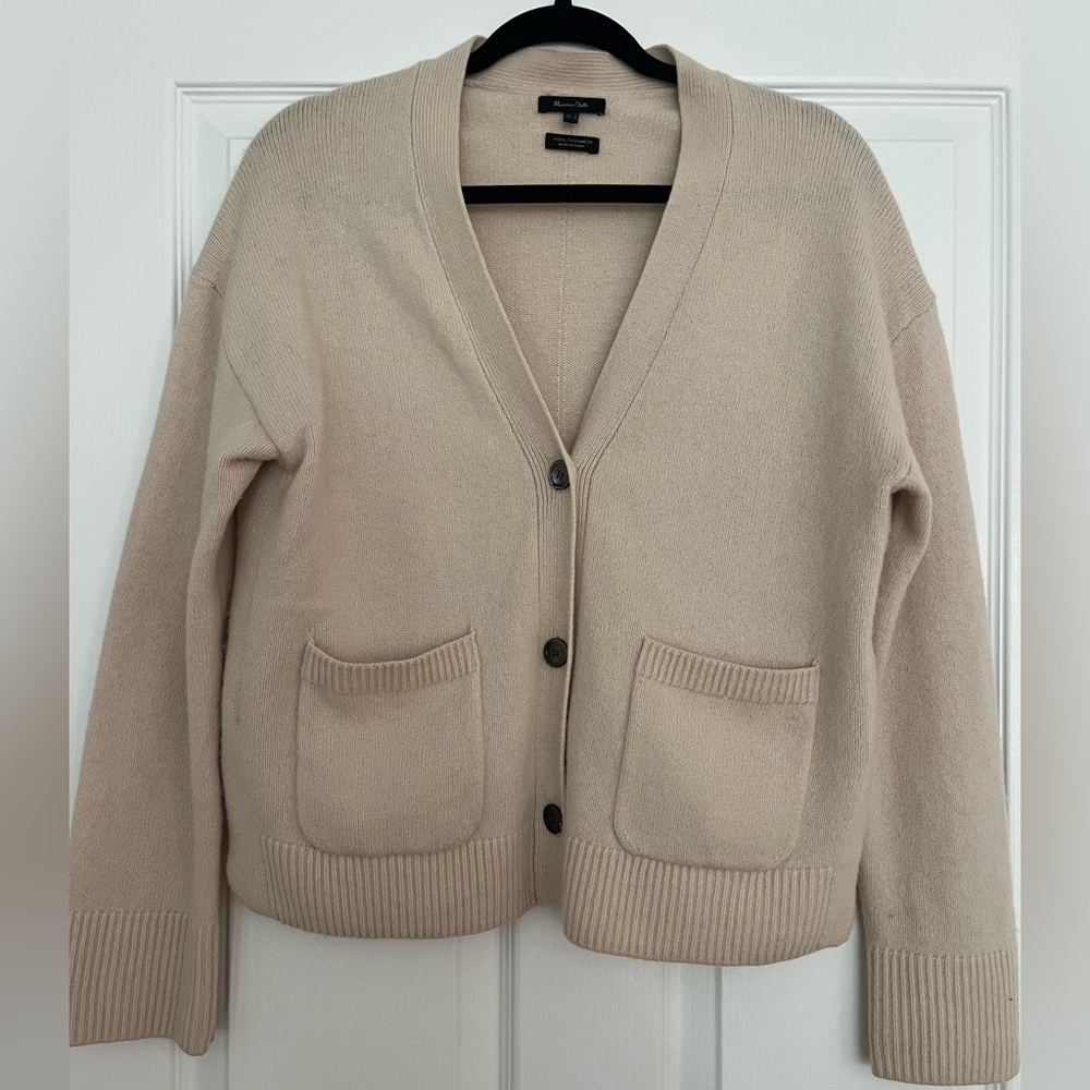 Massimo Dutti Beige Cardigan Sweater